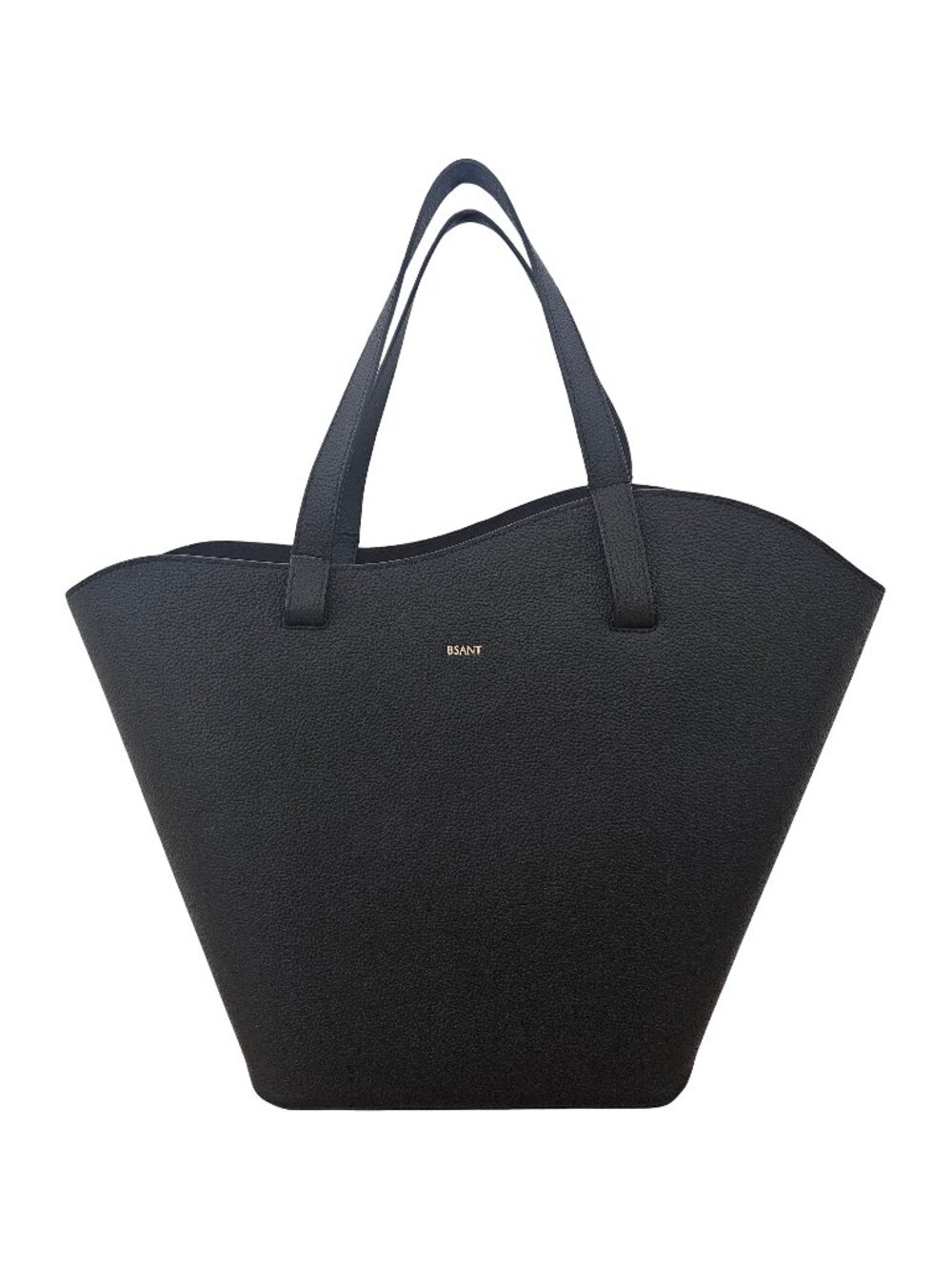 BSANT Black Genuine Leather Tote Bag | Handmade in Spain | Brand New